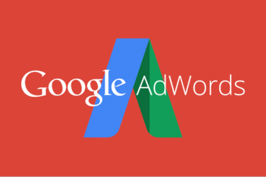 Google Adwords logo on red background