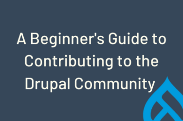 Text reading: a beginner's guide to contributing to the drupal community