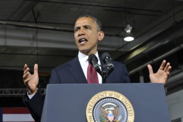 President Barack Obama at podium